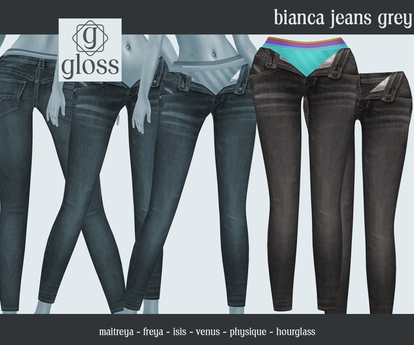 Second Life Marketplace - *Gloss* Bianca Jeans Grey